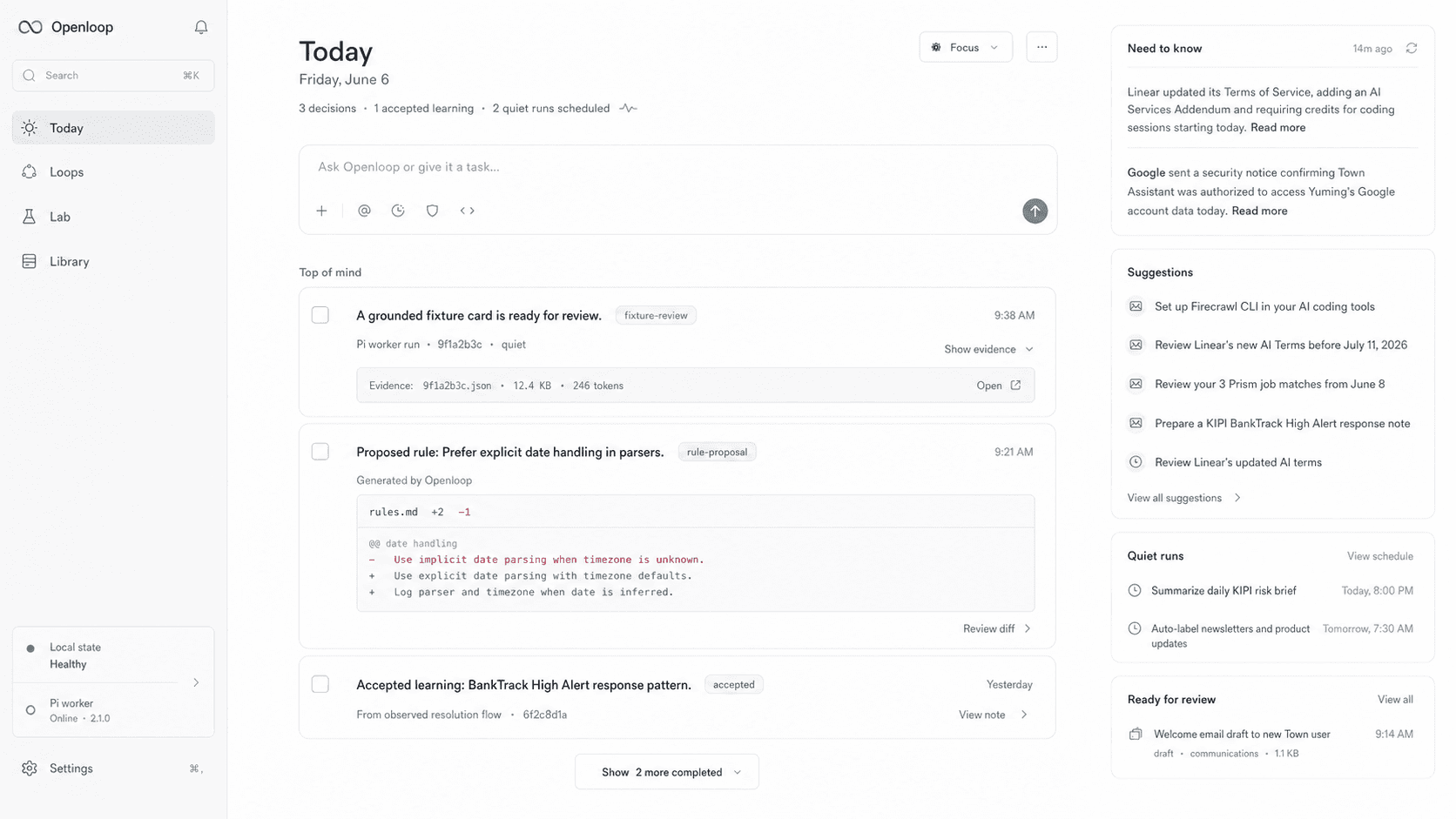 Openloop: Personal AI Loop Runtime